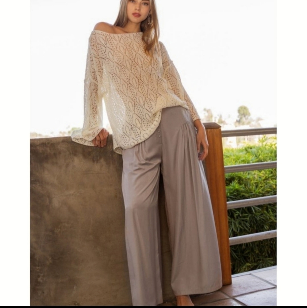 29476 POL Silky Wide Leg Pants
